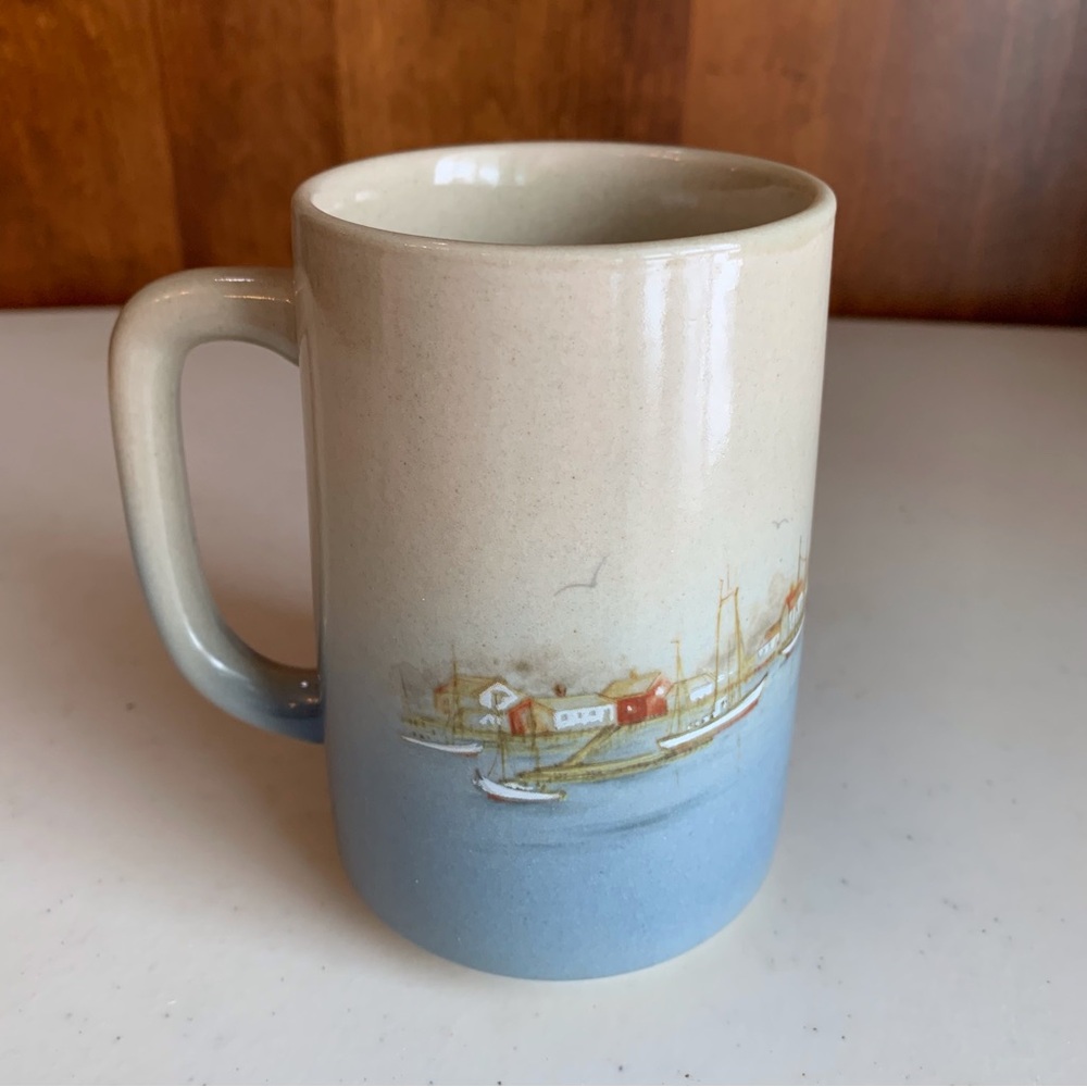 Vintage Otagiri Japan Sail Boats Harbor Sea Gulls Nautical Coffee Mug 4” - Picture 3 of 7